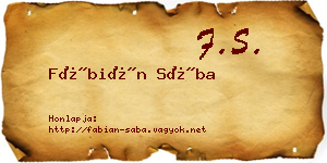 Fábián Sába névjegykártya