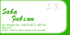 saba fabian business card